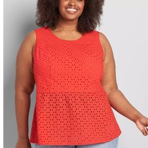 Women’s Orange Eylet Tank. Size 16.